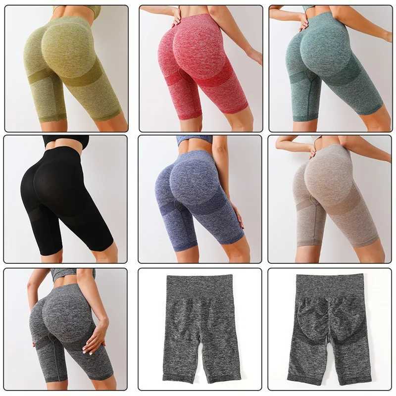Women Butt Lifting Yoga Shorts Elastic Workout High Waist Tummy Control Ruched Booty Pants Seamless Gym Compression Tights NewXJ250111