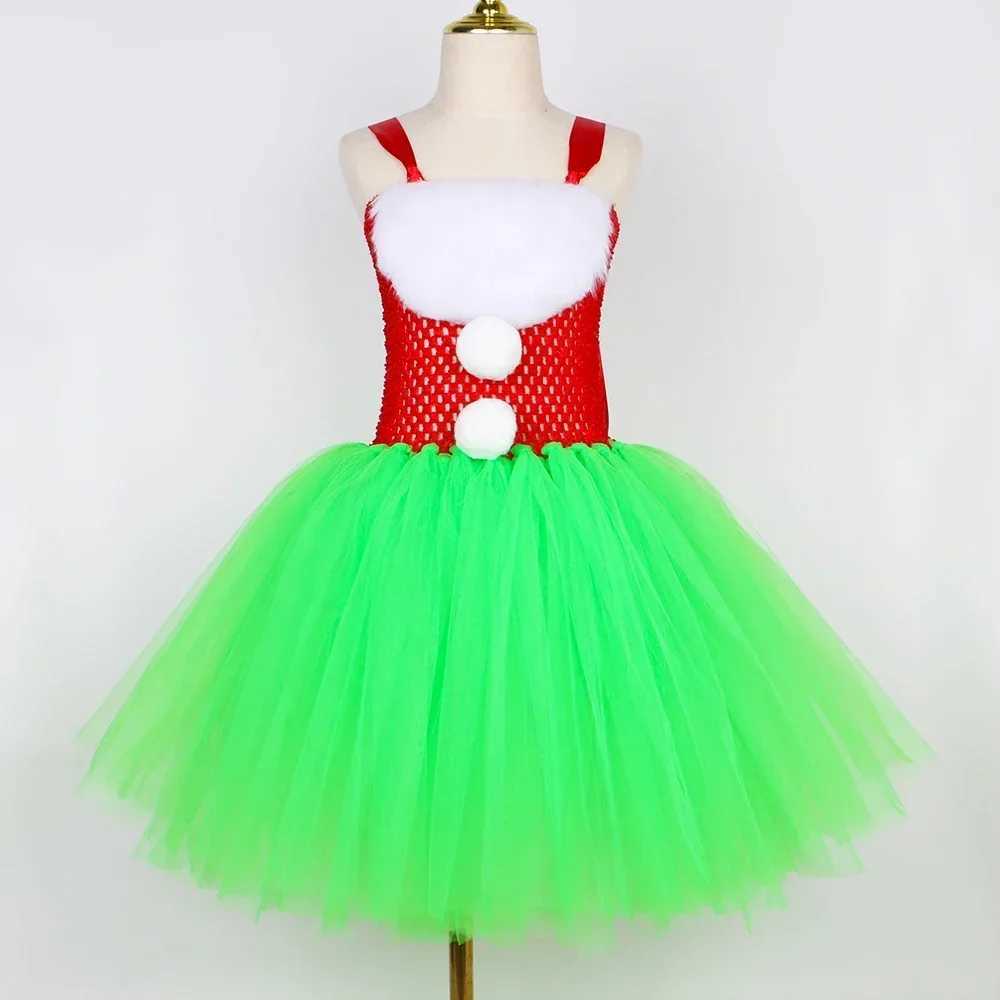 Grinc costume childrens Santa Tutu dress set green fur monster costume girls and toddlers Halloween Christmas Par costume W250111