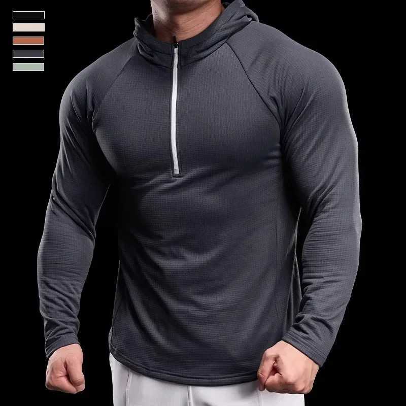 2024 autumn sportswear mens gym running training clothing sleeping fast drying sportswear casual hooded fitness clothing W250111