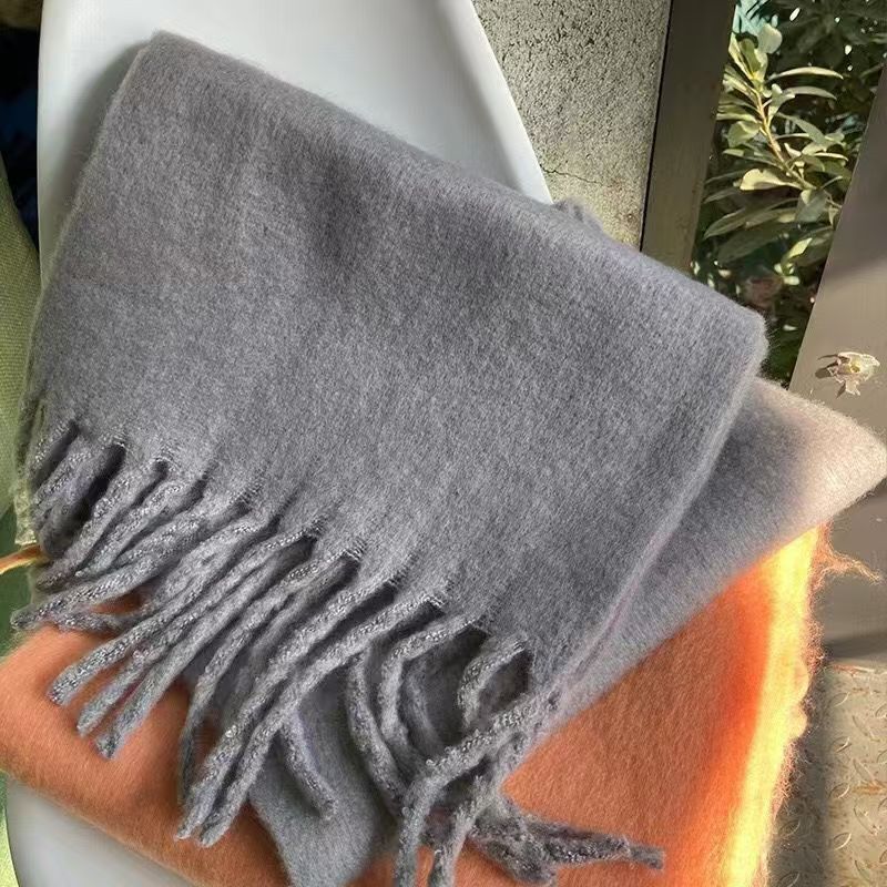 T088 solid color scarf women's winter thick shawl warm neck scarf all-match men's autumn and winter outerwear