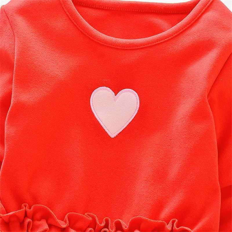 Girls dress 90-130cm heart-shaped pattern childrens autumn clothing 2024 new chiffon ruffled Tutu Par dress W250111