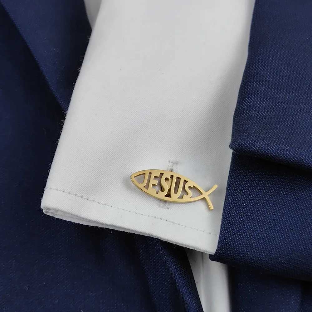 New fish cufflinks fashionable metal shirt cufflinks retro style set accessories suitable for dinner parties W250111