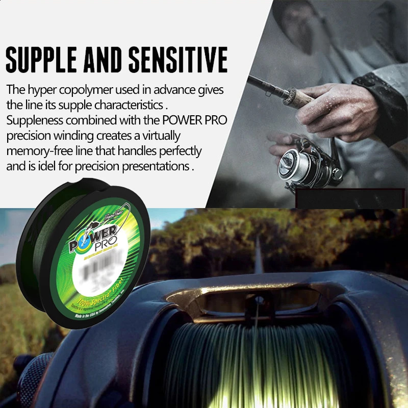 POWER PRO Braided Fishing Line - Length 275m300yds Diameter 0.23mm-0.43mmSize 20-80lb Super PE Braided Line Fishing 250107