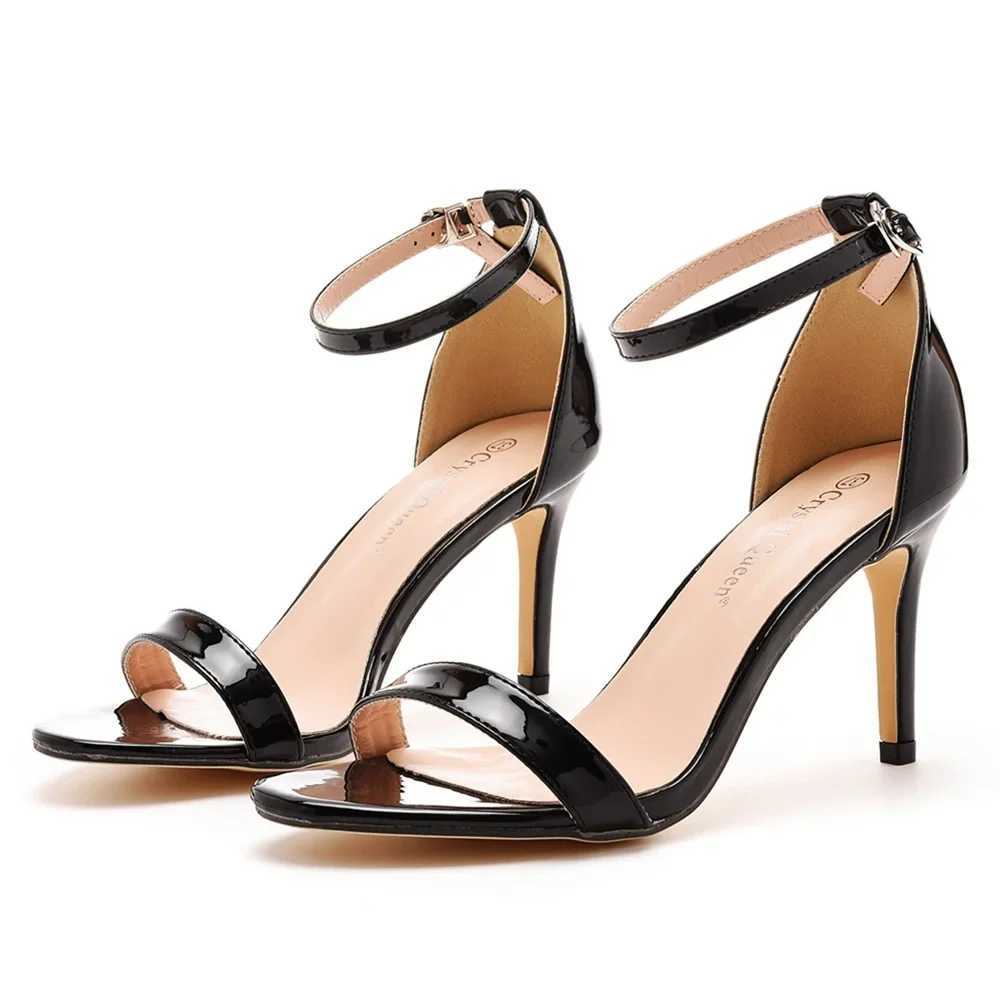Womens High Heels Black Sandals Plus Size High Heels 44 45 46 Mens Stage Performance High Heels M250110