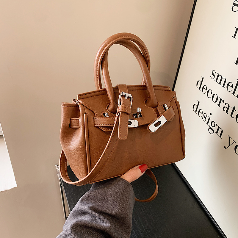 Ladies' Shoulder Bag New Fashion High-end Niche Design Retro Handheld Bag Triple Black Brown Coffee Free shipping