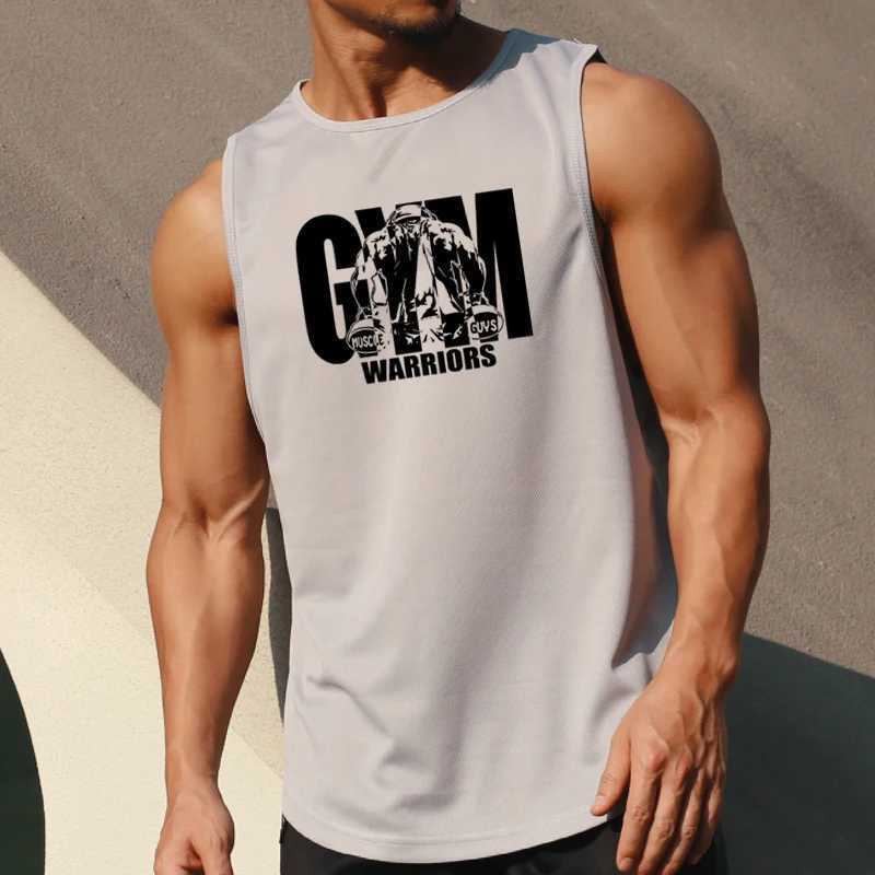 Summer mesh quick drying gym fitness vest mens casual moisturizing tight fitting sleeveless fitness vest W250111