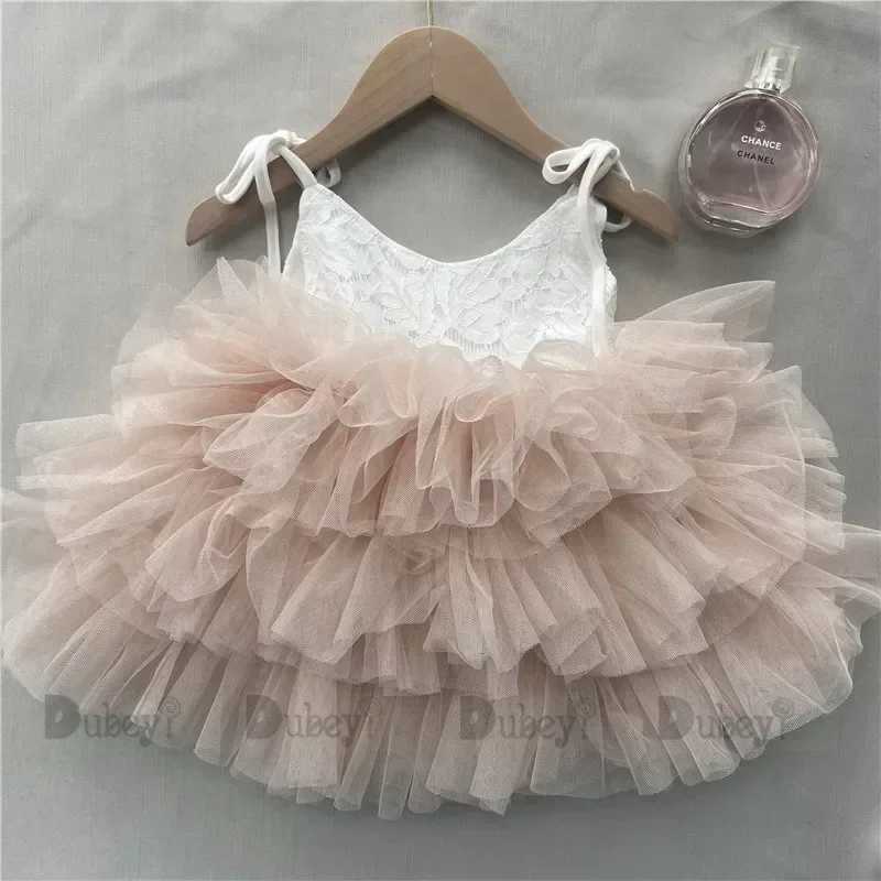 Preschool Girl Lace Tutu Childrens Dress Cute Layered Ruffle Vestidos Fashion Baby Birthday Par Dress Boutique Clothing W250111
