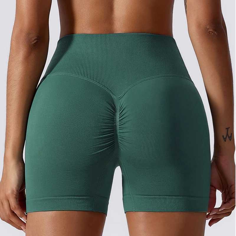 Fashaion Women Yoga Shorts High Waist Scrunch Butt Lifting Comfort Fitness Gym Tights Squat Proof Naked Feel Back Sports ShortsXJ250111