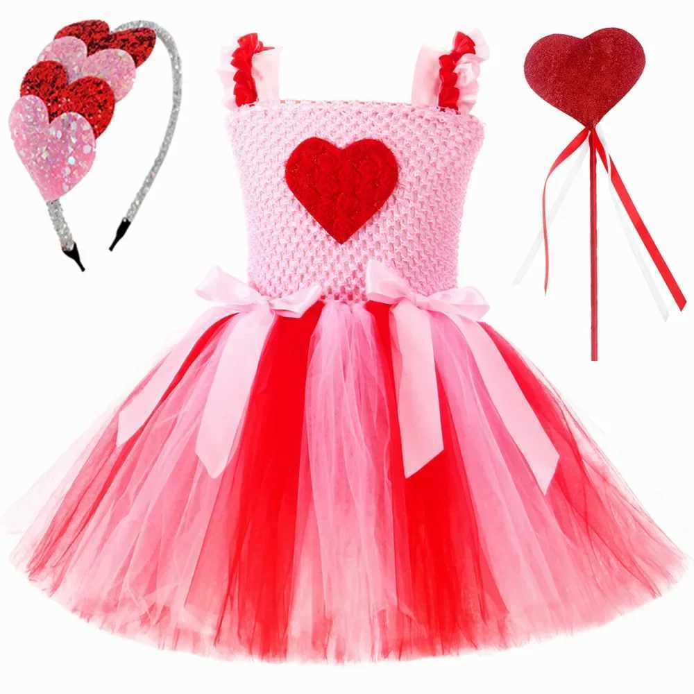 Baby Girl Valentines Day Princess Dress Sweet Love Tutu Dress Childrens Valentines Day Wedding Par Dress W250111