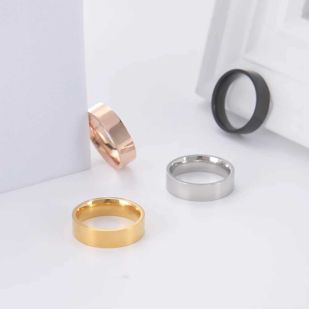 Sipuris Engraved Personalized Name Rings Stainl Steel Custom Simple Ring Anniversary Gold Color Jewelry Gift Couple RingXJ250110