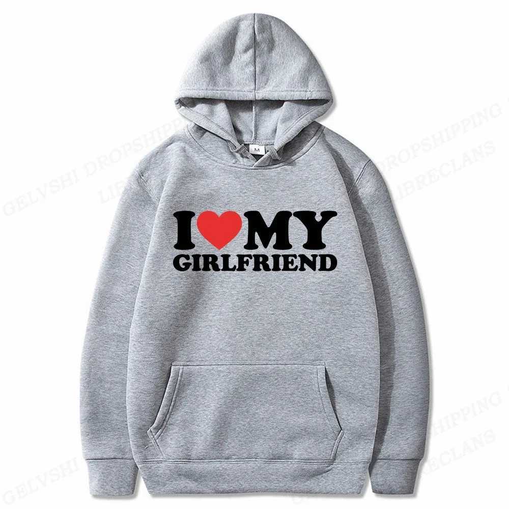 I love my heart my girlfriend hoodie mens fashion letter hoodie childrens hip-hop hoodie mens jacket womens sweater W250110