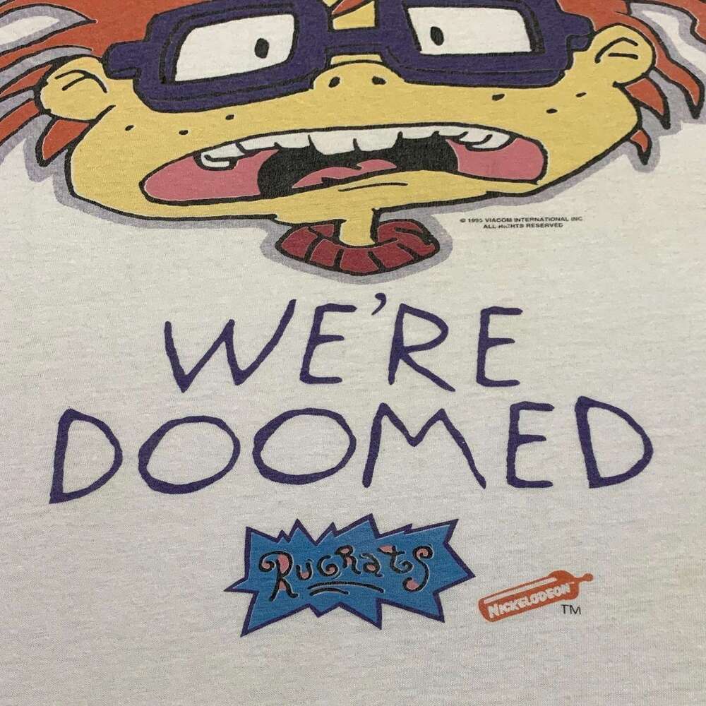 Nostalgic hand-painted texture cute top half college student youth street unique short sleeved T-shirt