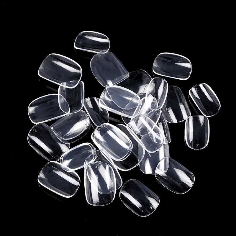 Acrylic Extension Fake Nails Full Coverage False Nails Tips Clear Transparent Full Round Press on Salon Tip Manicure ToolsXJ250110
