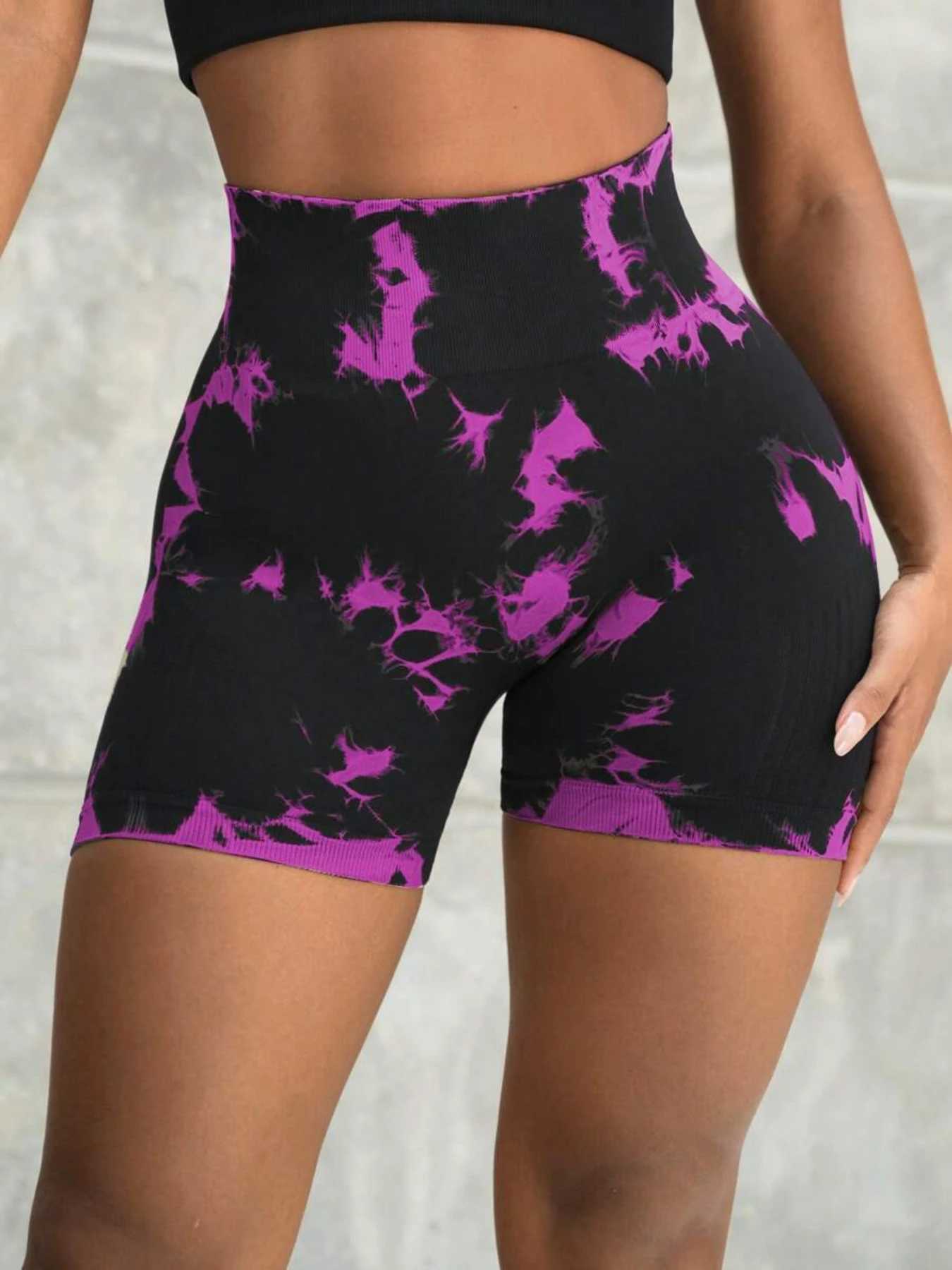 Scrunch Butt Biker Booty Yoga Shorts Seamless Summer Fitness Gym Tie Dye push up tie dye ShortsXJ250111