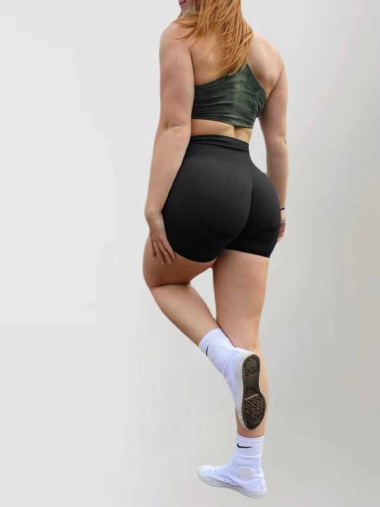 Summer Seamless Gym Women Cycling Shorts Coquette Skinny Stretch Breathable Sport Shorts High Waist Solid Color Fitness PantsXJ250111