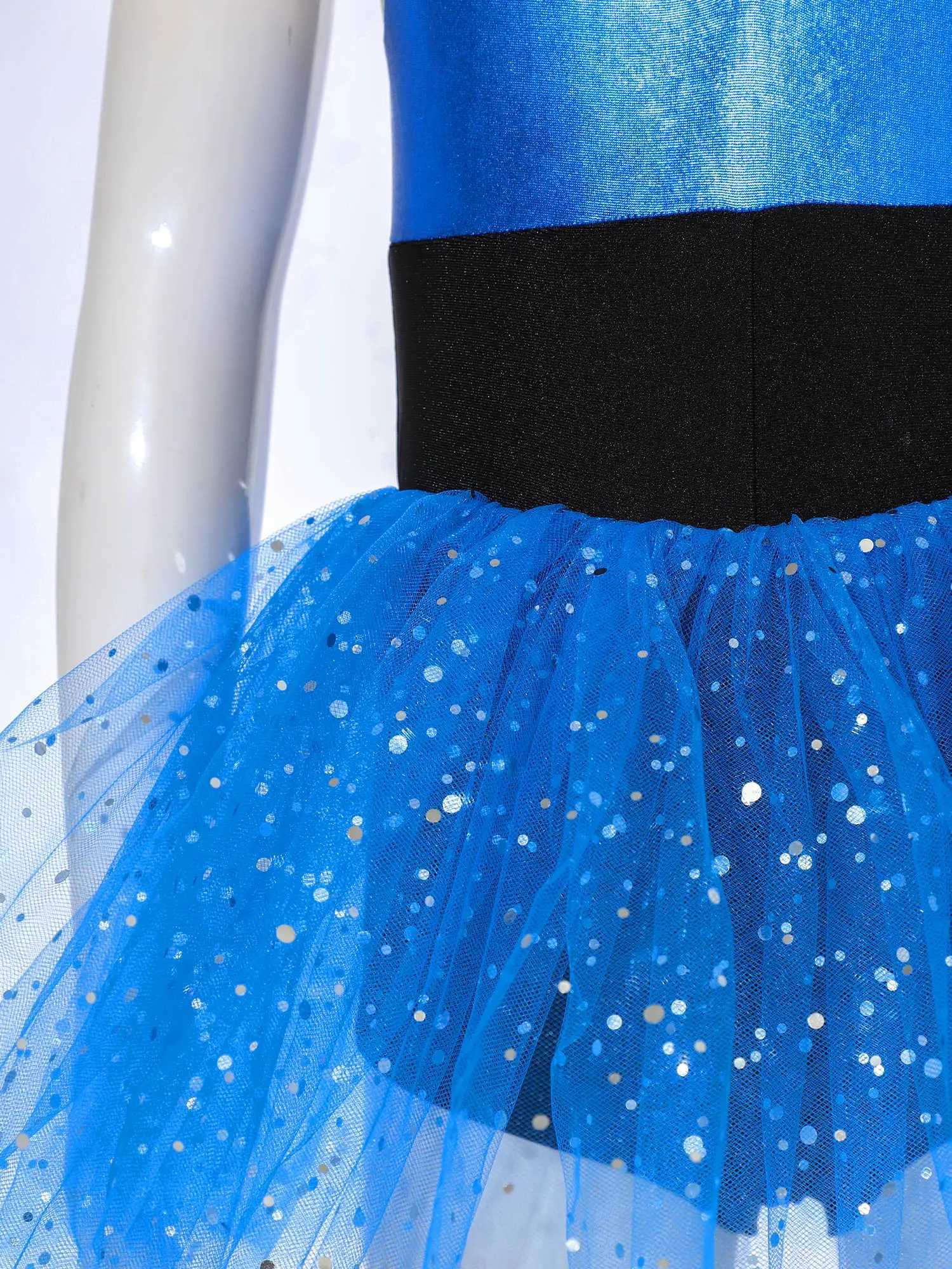 Children and girls role-playing costumes cheerleading dance dresses short sleeved shiny Spanish Tutu tight jumpsuit Halloween Par dance costume W25011