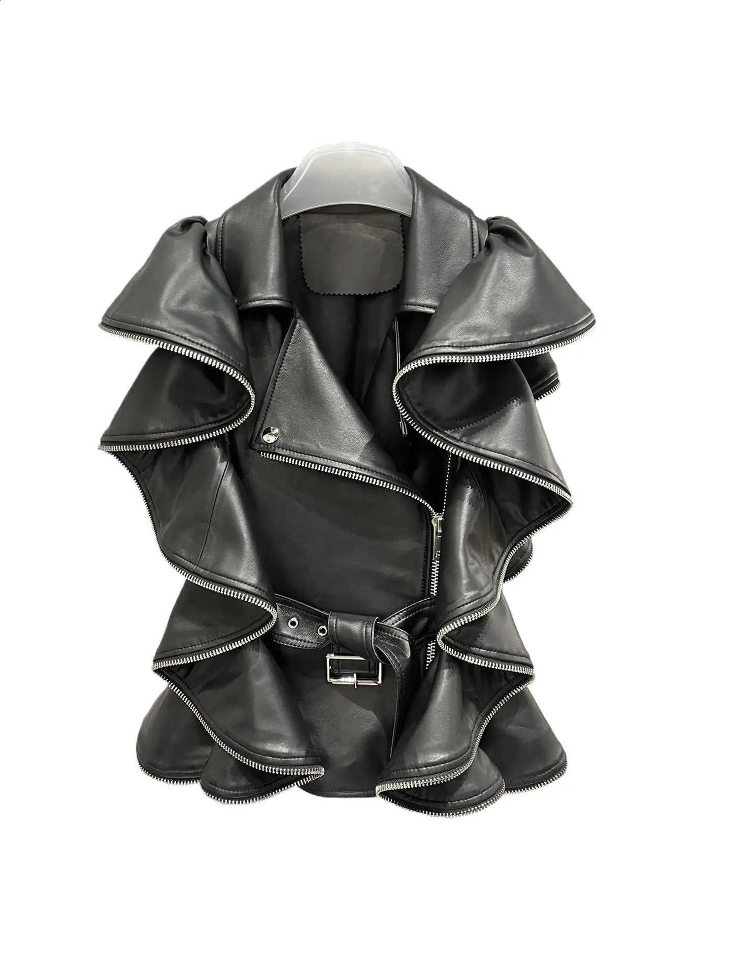 leather vest sheepskin jacket fashion n y womens genuine chaqueta piel genuino mujer 250108