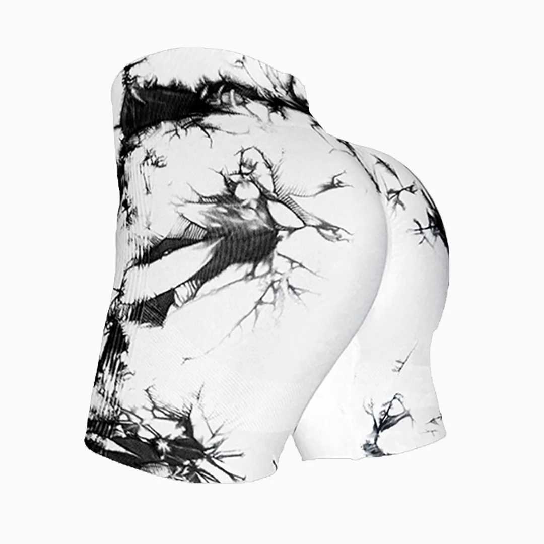 Summer Women High Waist Butt Lift Shorts Legging Seamless Leggings Fashion Tie Dye Shorts Gym Workout Running PantsXJ250111