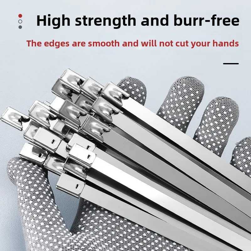 304 stainless steel zipper self-locking 4.6mm metal high-temperature resistant adhesive clamp W250111