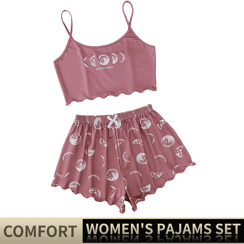 Women Pajamas Sleepwear Pajama Set Sports Camisole And Shorts Summer Soft Comfortabl Casual