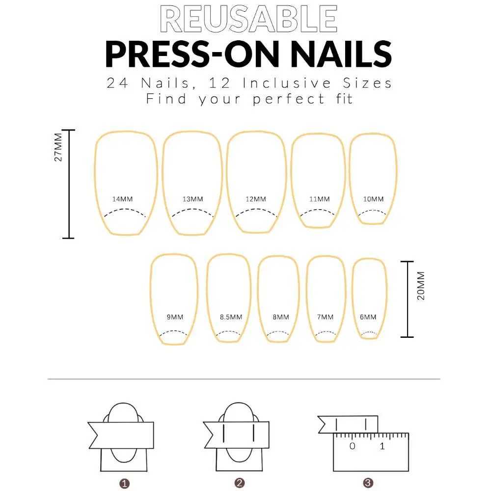 Unique Halo Staining Purple Gold Lines T-shape Nail Tips Square Head French Fake Nails Medium Length Ballerina False NailXJ250110