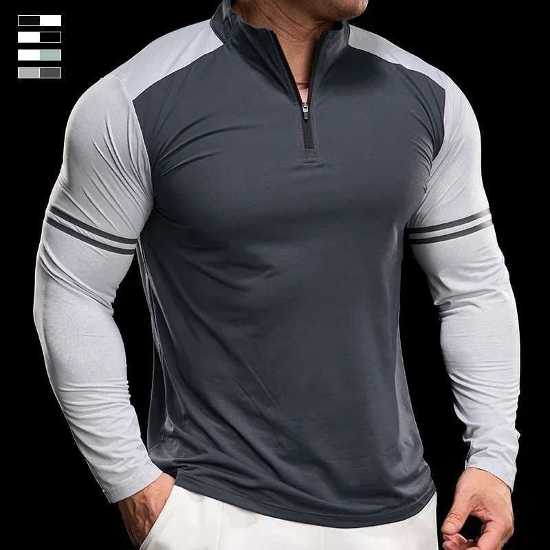 Mens Running Fitness Top Gym High Elasticity Soft Ultra Thin Quick Drying Breathable Autumn Long Sleeve Jacket Training Clothes W250111
