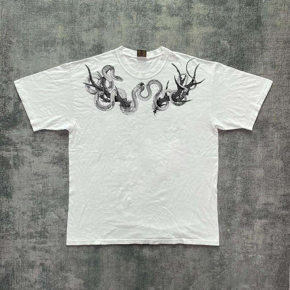 American round neck loose and versatile top, trendy brand ins men's handsome short sleeved T-shirt, summer half cut sleeve