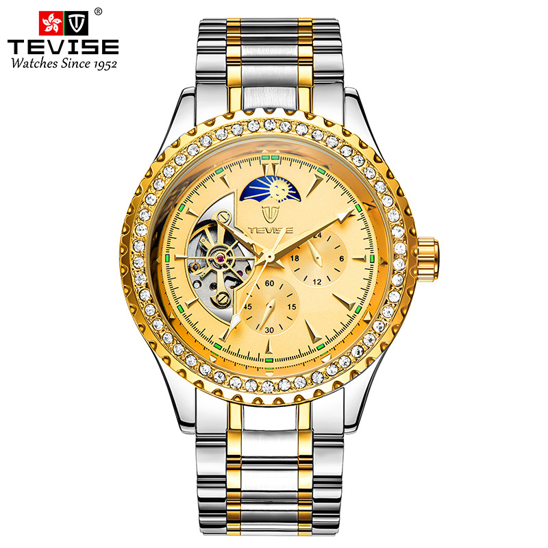 TEVISE Luxury Watch Mechanical Casual Mens Watch Automatic Mechanical Watch for Men Wrist watches T050-T807F