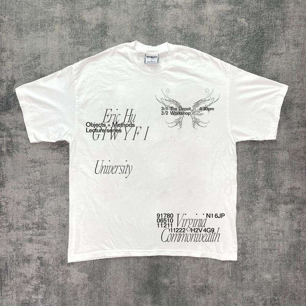 Summer American style minimalist graffiti letter printed short shirt for men, hip-hop, loose, trendy couple, half sleeved T-shirt, niche