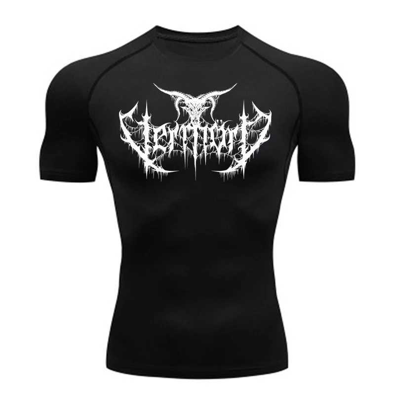 Compression shirt mens sprint T-shirt gym sports top quick drying breathable black fitness sportswear fitness suit W250111