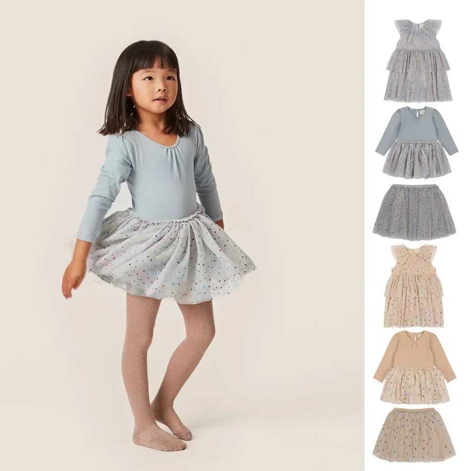 Ks Spring Baby Sparkling Mesh Dress Shining Tutu Skiing Childrens Clothing Baby Christmas Par Long Sleeve Vestidos W250111