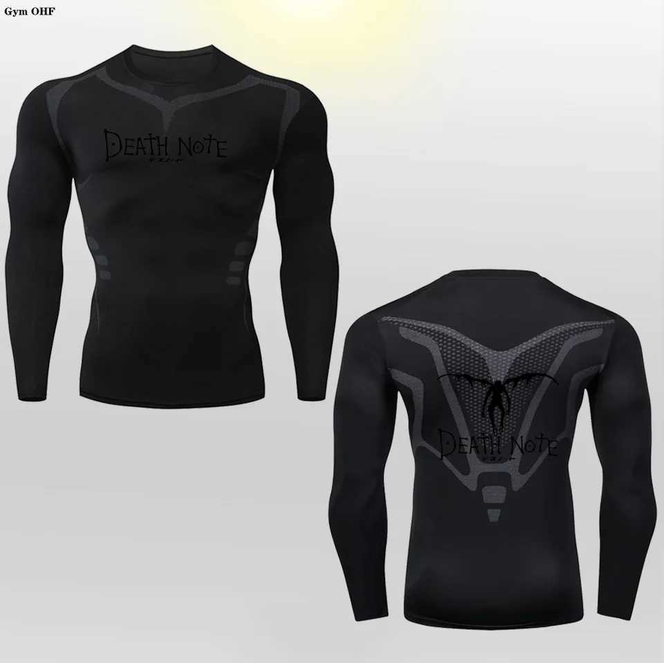 2024 mens compression long sleeved black gym exercise T-shirt quick drying breathable T-shirt fitness training track top S-3XL W250111