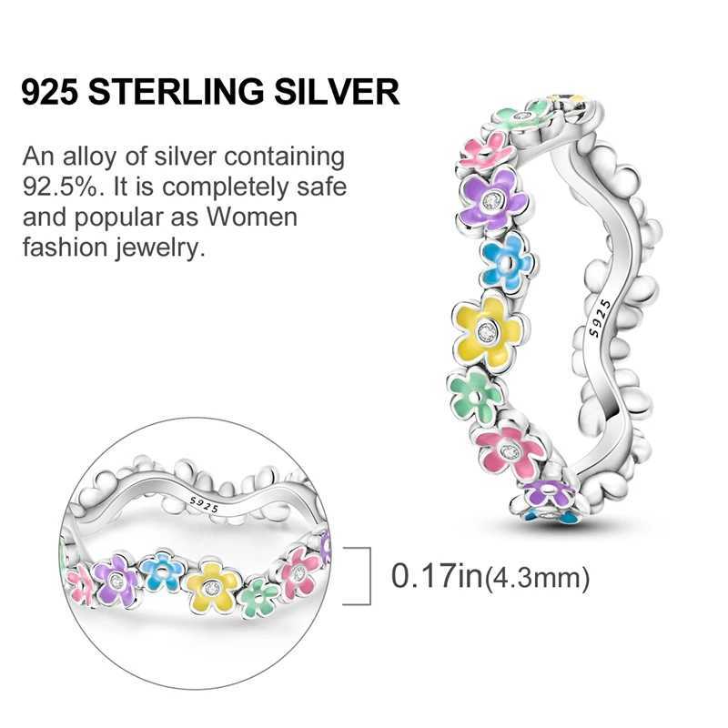 925 sterling silver rotating windmill cherry wreath can emit light and change color firefly chameleon ring W250111