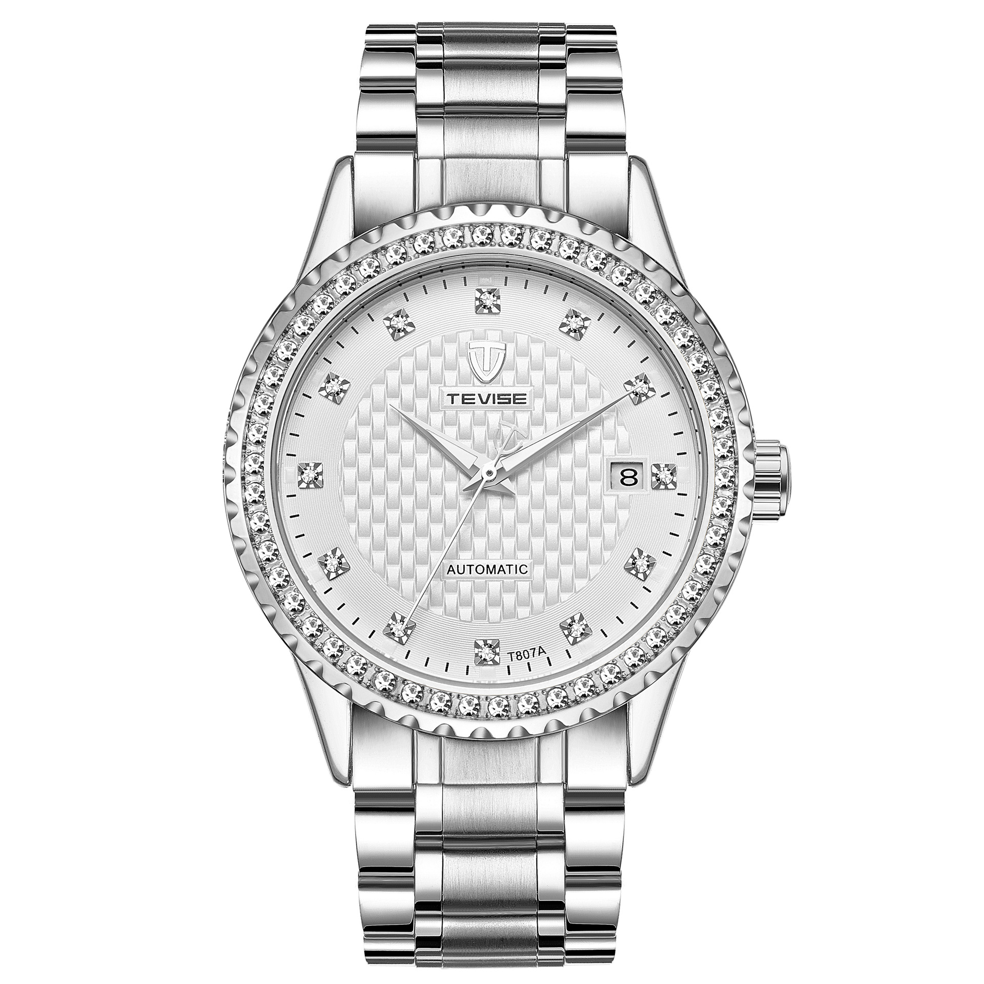 TEVISE Automatic Mechanical Mens Watch Business Casual Gold-plated Diamond encrusted High-end Wrist Watch high quality T048-T807A