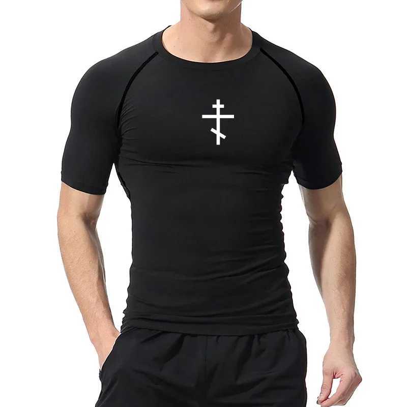 Thin breathable quick drying bottom long sleeved mens cross printed compression shirt daily training top sports T-shirt S-3XL W250111