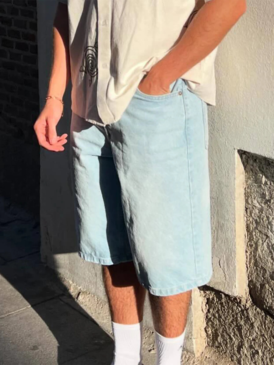 Men Denim Shorts Zipper Button Clre Summer Casual with Pockets Male Trendy Fashion Short Jeans for Streetwear Y2K 00s 250107