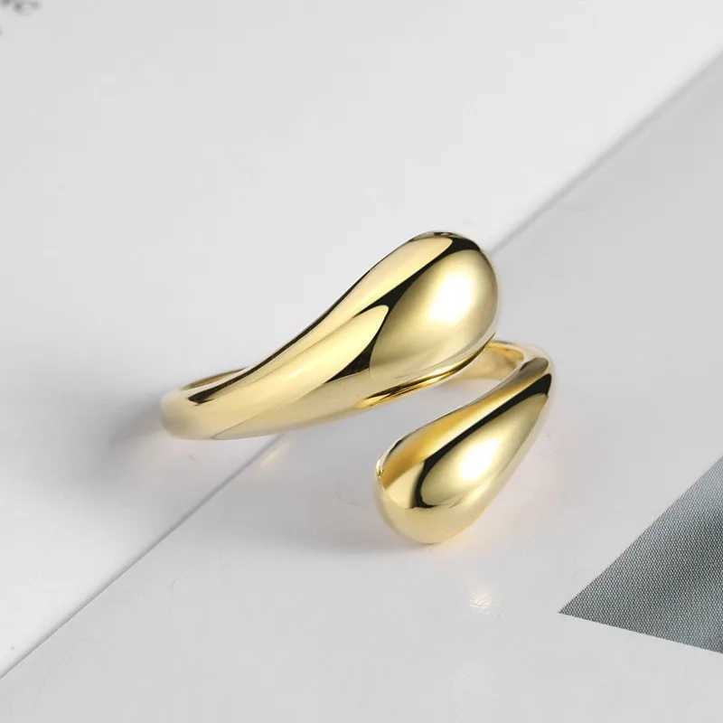 Teamer Waterdrop Cross Open Adjustable Ring Stainless Steel Minimalist Ring Womens Fashion Jewelry Valentines Day Gift W250111