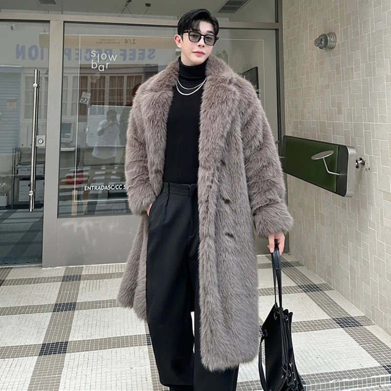 LUZHEN 2024 Winter Thickening Warm Fur Coat Trend Fashionable Niche Long Korean Mens Temperament Outerwear LZ7985 250107