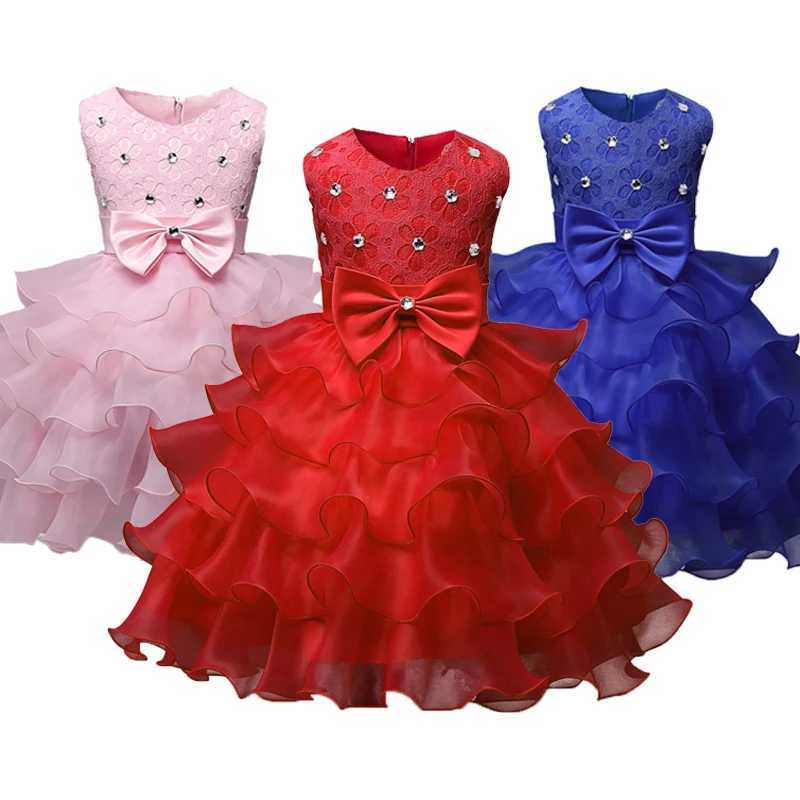 2025 New Girl Princess Flower Princess Dress Childrens Clothing Girl Cake Wedding Formal Dress W250111