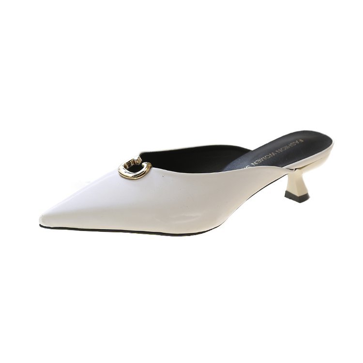 Women Slippers New Fashion High hot Heel Pointed Toe Versatile Triple Black White Yellow Green Pink Free shipping