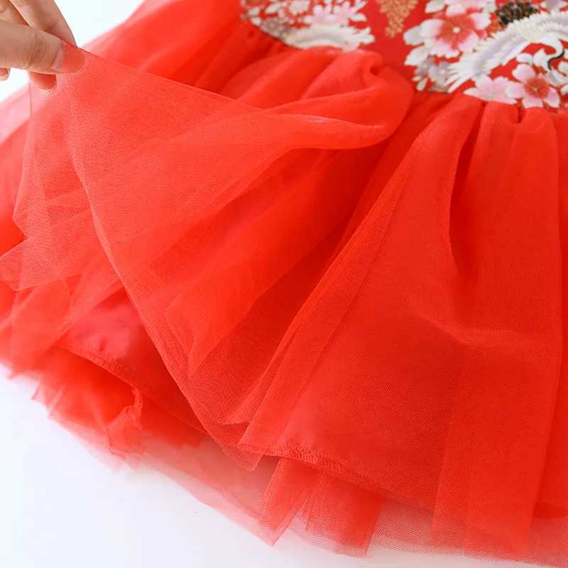 Girl Dress Spring/Summer Childrens Chinese Chiffon Childrens Cheongsam Princess Dress Girl Baby Tutu Clothing W250111