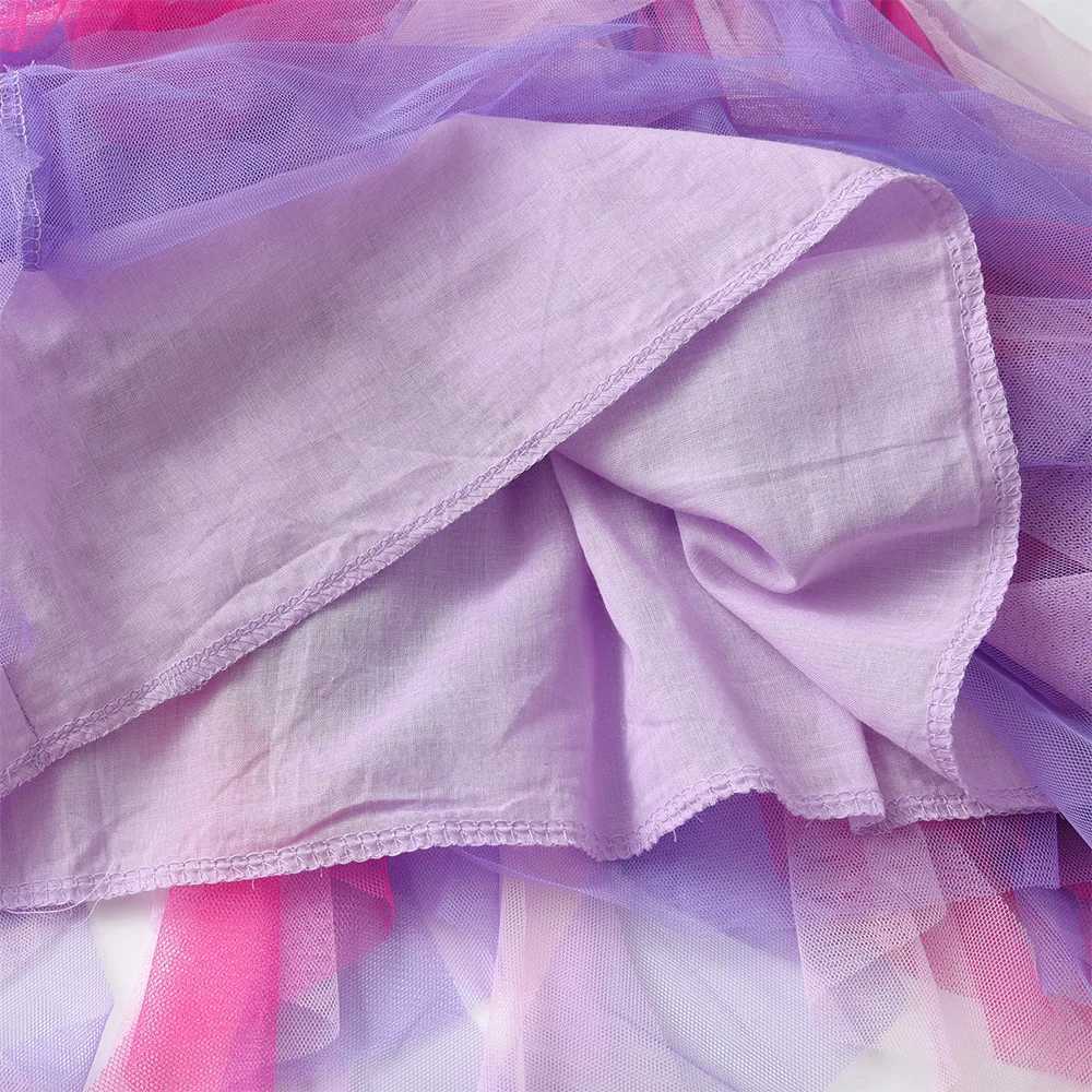 Vegeta girls mermaid print dress childrens autumn spring long sleeved irregular dress girls chiffon net Tutu Par princess dress W250111