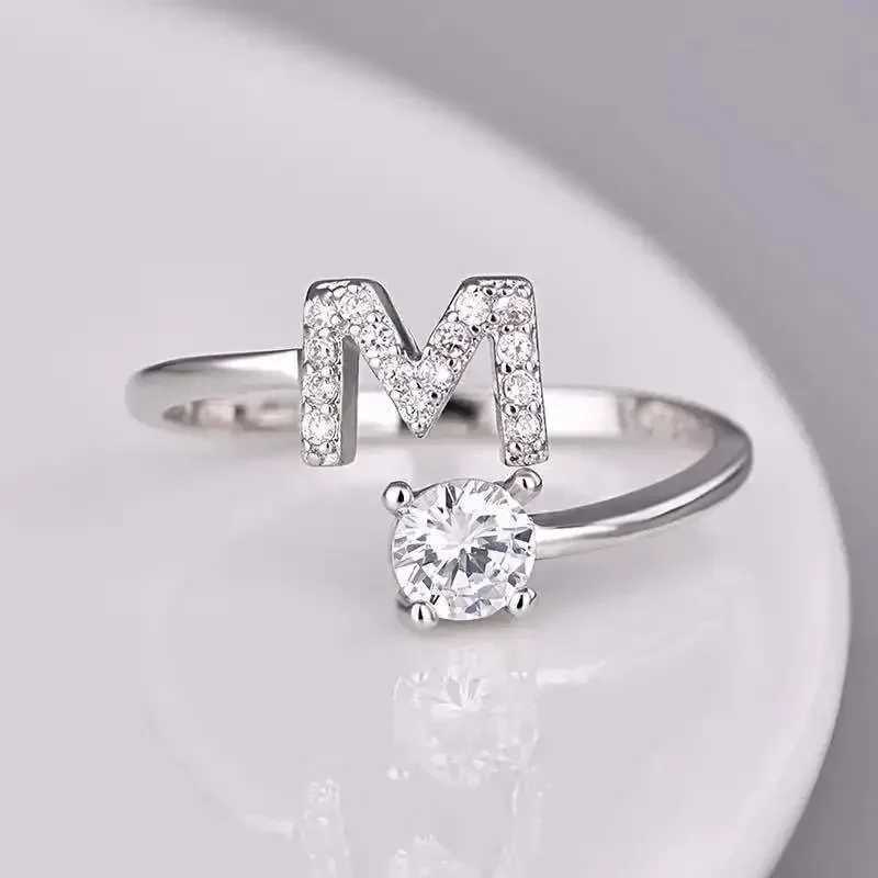 26 English Letter Open Finger Rings A-Z Initials Name Letter Female Creative Rings Fashion Party Jewelry Gifts W250111