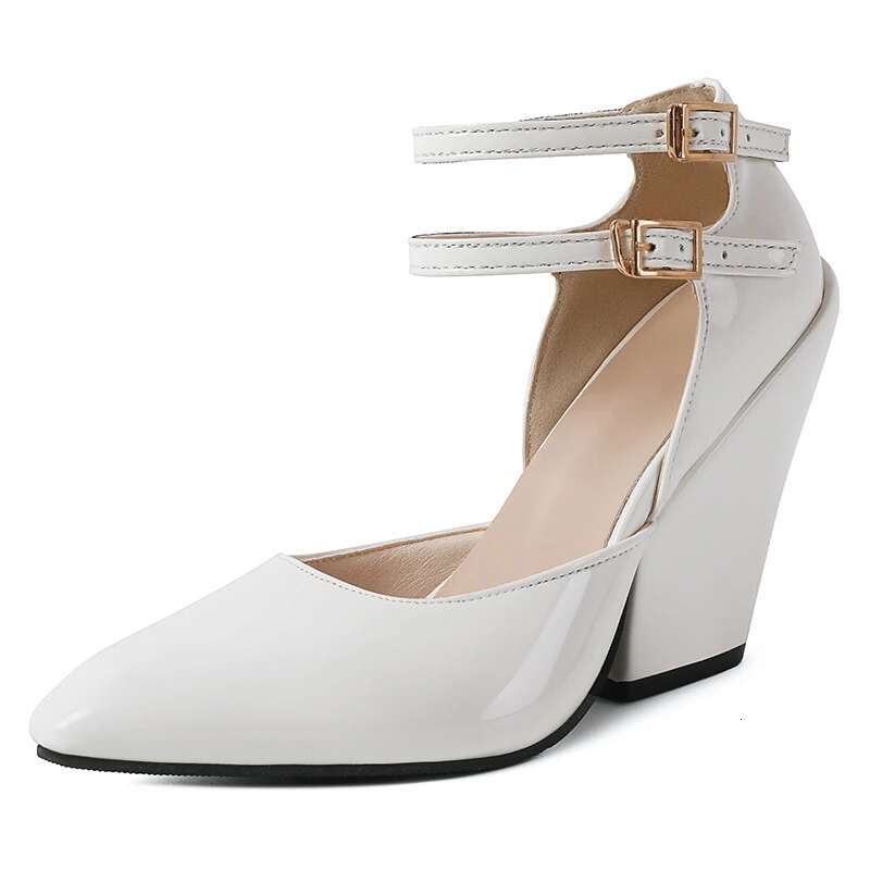 Red Pointed Sandals With Wedge Women's Summer New Leather High Heeled Elegant Shoes For Women 2024