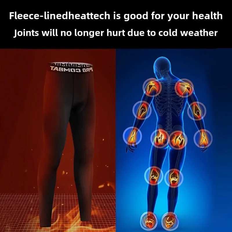 Mens Hot Plush Bottom Set Winter Thick Running Training Quick Drying Clothes Tight Sports Mens Sweatshirt Set W250111
