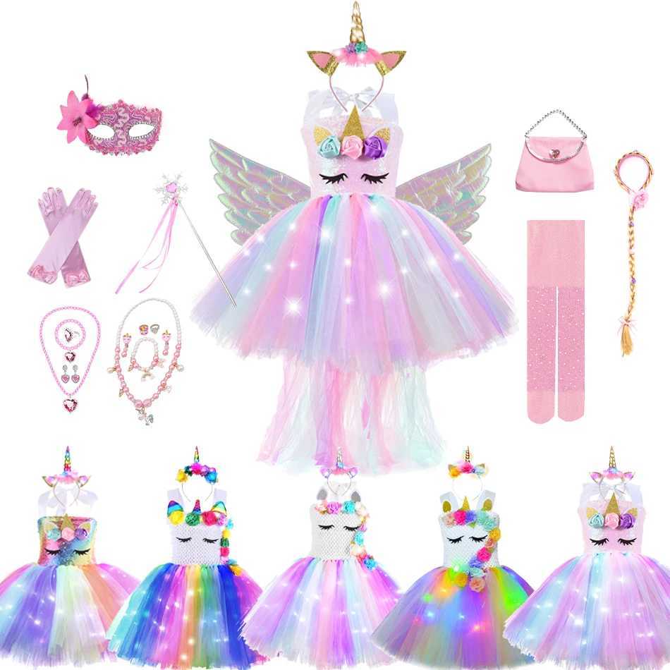 Girls Clothing Tutu Princess Par Dress with LED Light Birthday Par Role Playing Clothing Girls Clothing W250111
