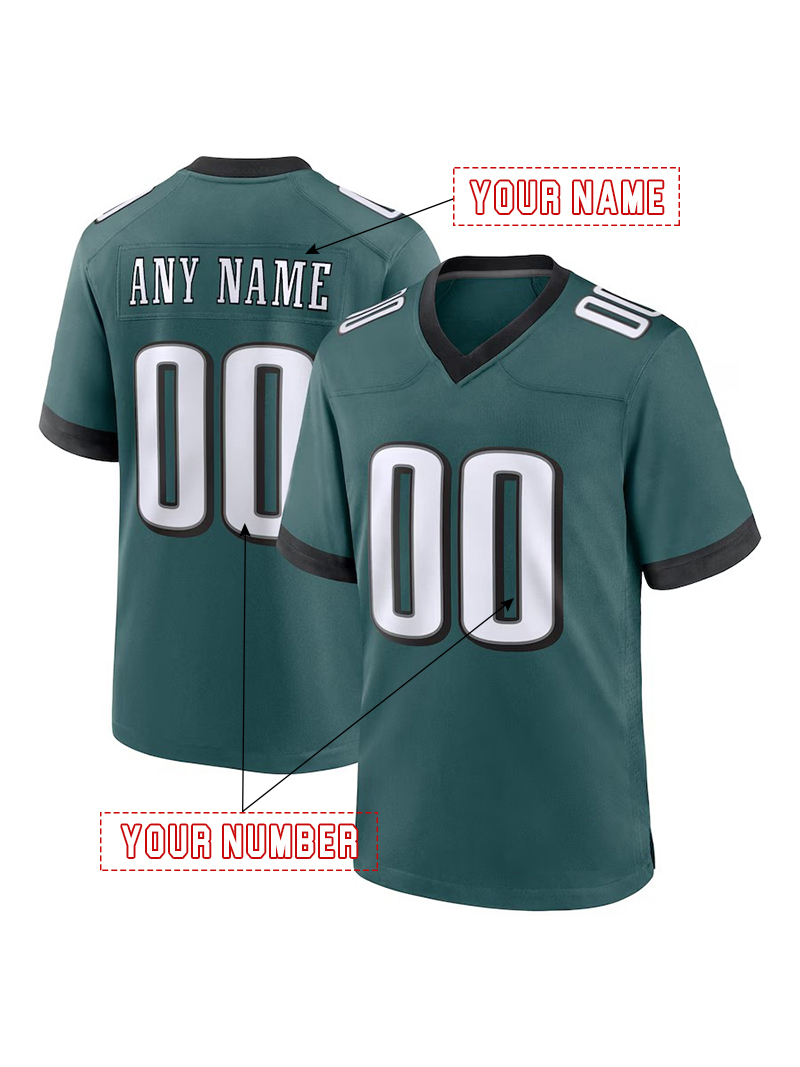 Personalized Custom 26 Barkley 204-25 Football Jerseys 1 Hurts McKee Pickett Brown Kelce Gainwell Shipley Jerseys