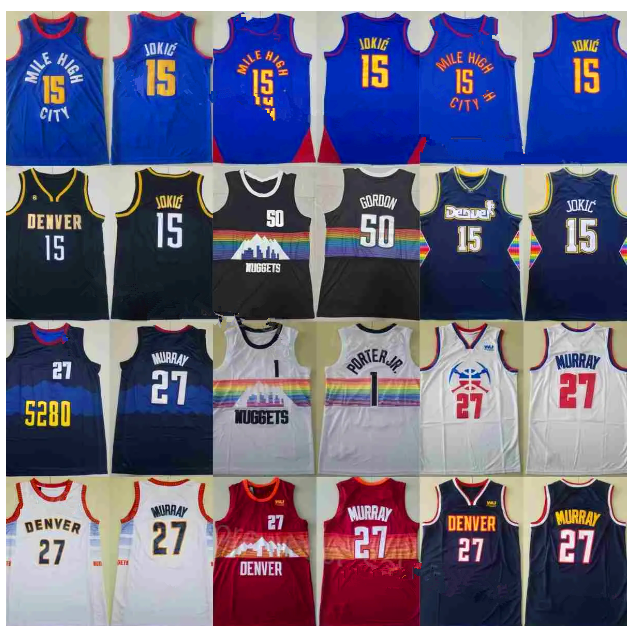 Mens Basketball Denvers Jamal Murray Nugget Jersey 27 Nikola Jo kic 15 Michael Porter Jr 1 City Association Statement Earned Classic Icon Navy Blue Purple Red Black
