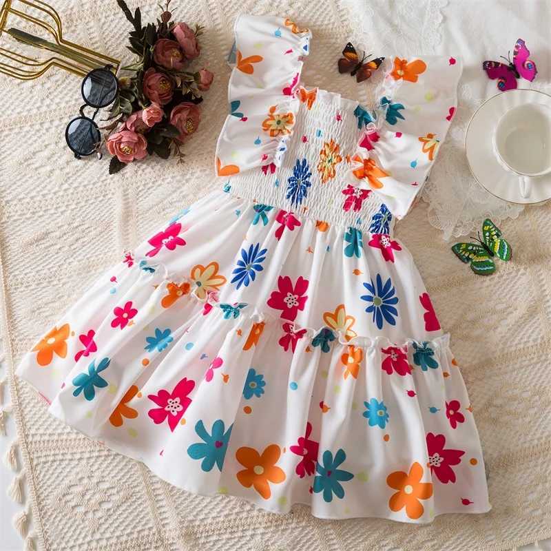 3-8-year-old childrens and girls red Christmas spring long sleeved dress suitable for childrens birthdays and weddings wearing fashionable autumn clot