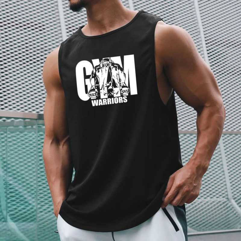 Summer mesh quick drying gym fitness vest mens casual moisturizing tight fitting sleeveless fitness vest W250111